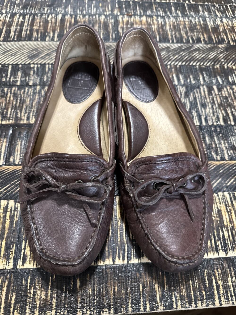 Frye Reagan Campus Driver Loafers Shoes Womens Size 8 Brown Leather Moccasins